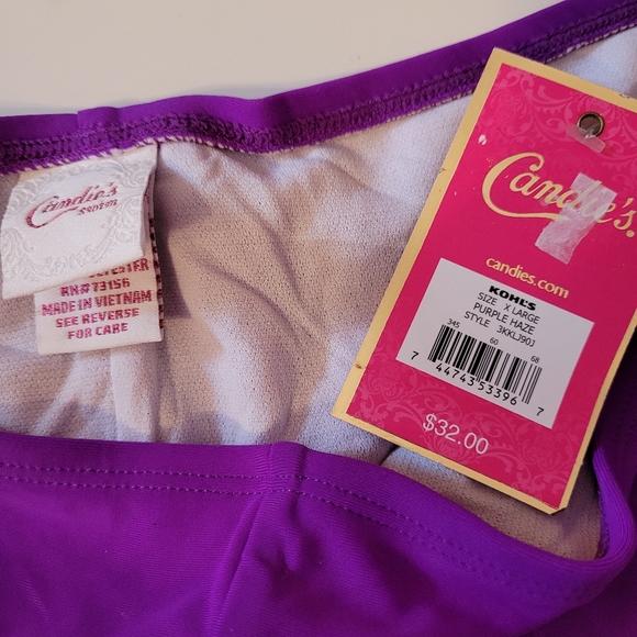 *Sale* NWT Candies Bathing Swim Suit Bottoms XL Purple Haze Side Ties - Picture 3 of 3
